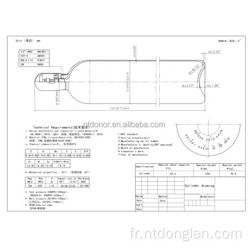 Cylindre avec une pression 232 bar. 40 L Cylindre d&#39;azote